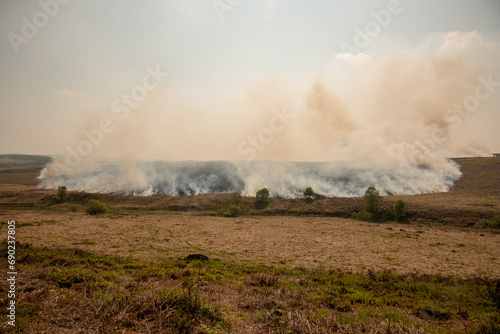 Wildfires in Northern England on Moorland