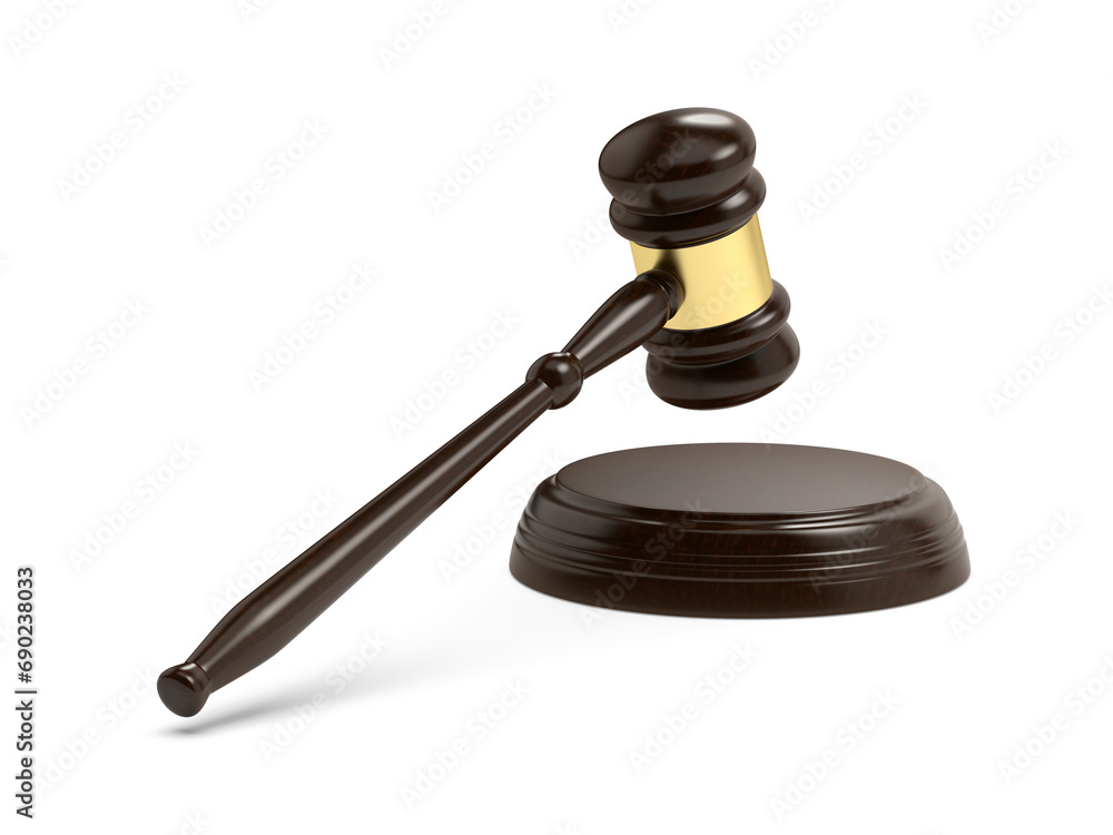 Wooden gavel on white background Wooden gavel on white background
