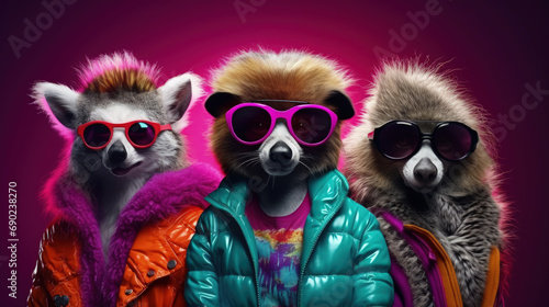 Neon Critters: Animals in Fashionable Neon Outfits for Eye-Catching Ads © The_AI_Revolution