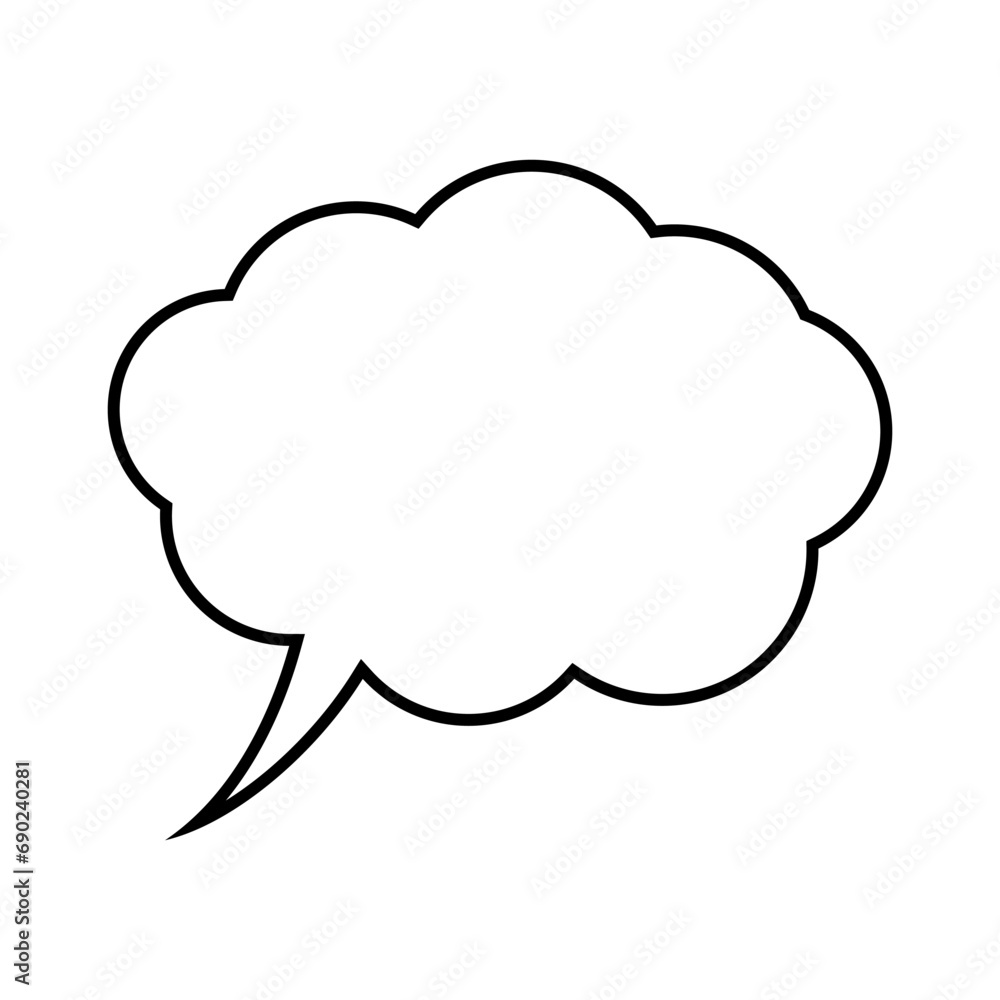 Speech or think bubble, empty line communication cloud. Vector design element. Speech or think bubble, empty line communication cloud. Vector design element.