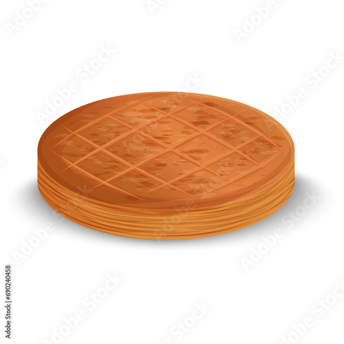 Galette des rois - Frangipane - Illustration vectorielle pour célébrer le jour de l'épiphanie - Janvier - Dessert sucré - Culture et religion, traditions catholiques - Cuisiner