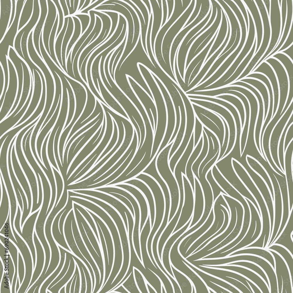 Olive Color Leaves Seamless Pattern Illustration Olive Color Leaves Seamless Pattern Illustration