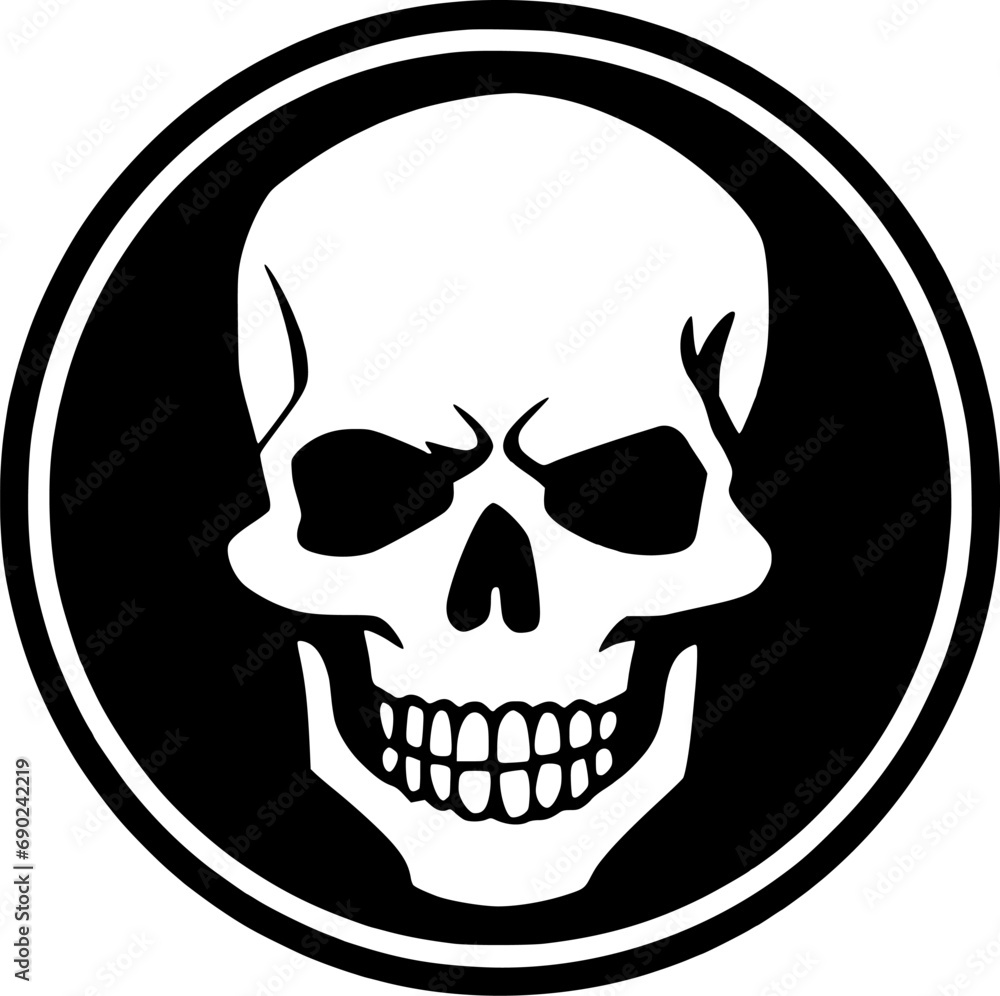Obraz premium Skull | Black and White Vector illustration