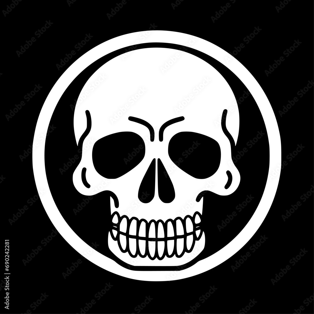 Fototapeta premium Skull | Minimalist and Simple Silhouette - Vector illustration