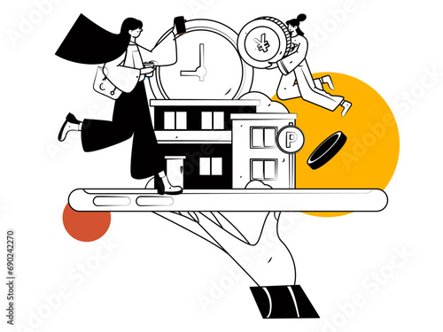 Home loan flat vector concept operation illustration
