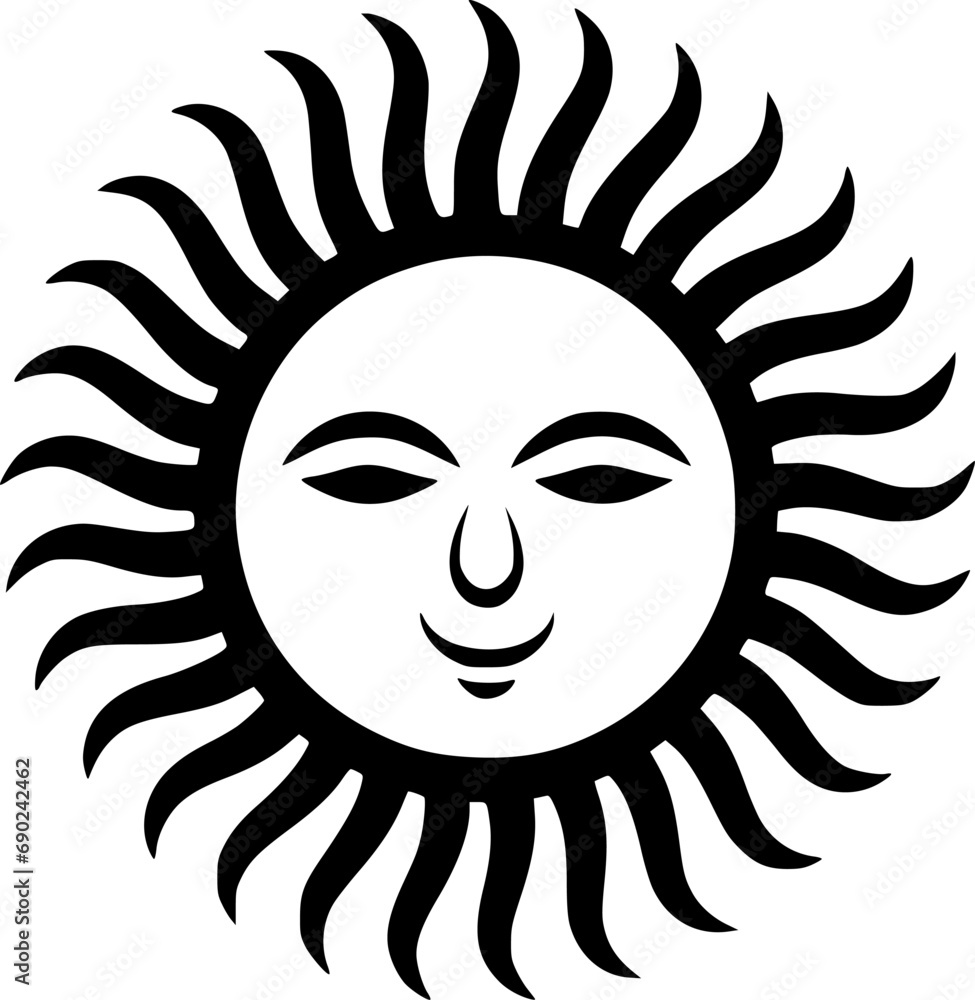 Fotografie Sun | Minimalist and Simple Silhouette - Vector illustration