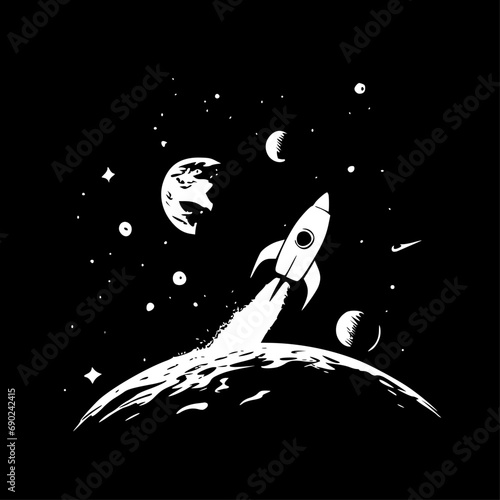 Space | Black and White Vector illustration