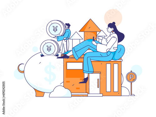 Home loan flat vector concept operation illustration
