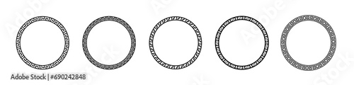 Greek circle frame vector design. Circle border rome vector ornament