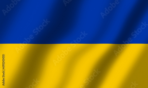 Powiewająca Flaga Ukrainy 3D photo