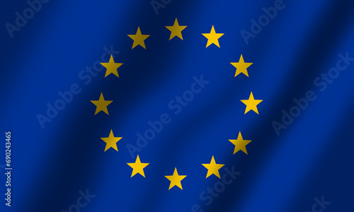 Powiewająca Flaga Unii Europejskiej