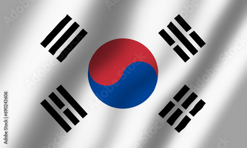 Powiewająca Flaga Korei Południowej