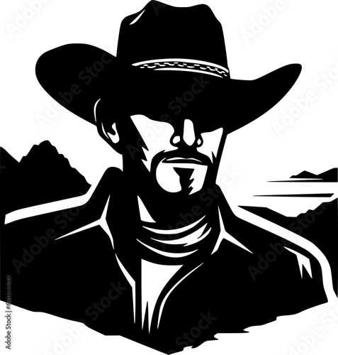 Western - Minimalist and Flat Logo - Vector illustration