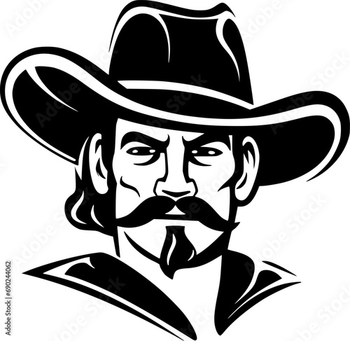 Western | Minimalist and Simple Silhouette - Vector illustration