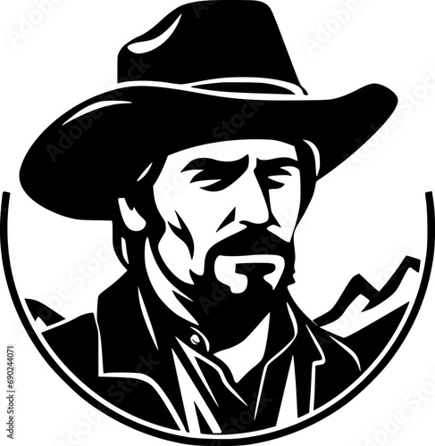 Western | Minimalist and Simple Silhouette - Vector illustration