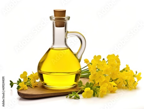 Canola oil isolated on white background