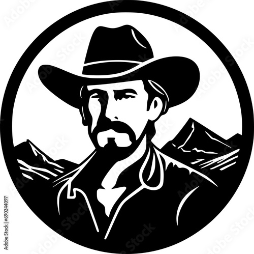 Western | Black and White Vector illustration