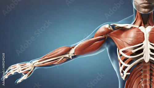 Foto Visual Exploration of the Muscular System of Human Anatomy