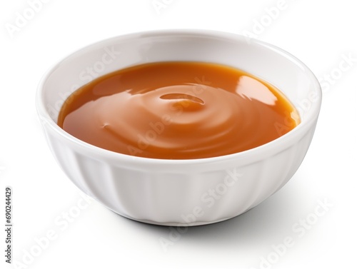 Caramel sauce isolated on white background