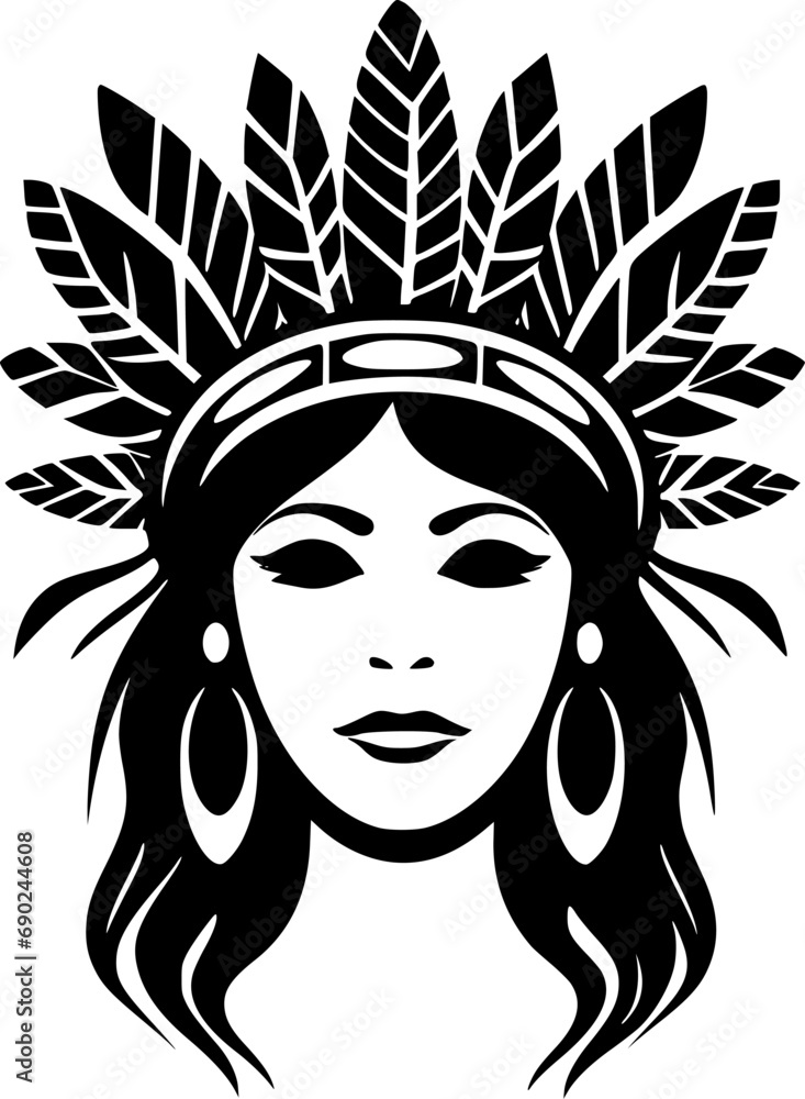 Boho | Black and White Vector illustration Boho | Black and White Vector illustration