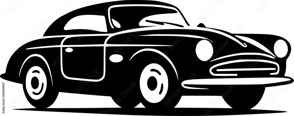 Car | Black and White Vector illustration