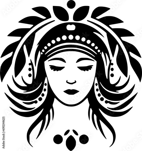 Boho | Black and White Vector illustration