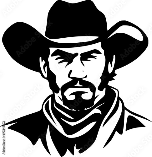 Cowboy | Minimalist and Simple Silhouette - Vector illustration