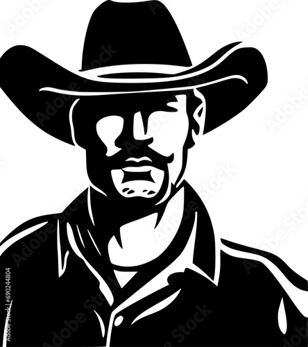 Cowboy | Minimalist and Simple Silhouette - Vector illustration