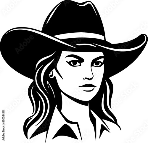 Cowgirl - High Quality Vector Logo - Vector illustration ideal for T-shirt graphic