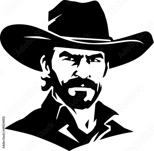 Cowboy | Black and White Vector illustration
