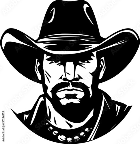 Cowboy - High Quality Vector Logo - Vector illustration ideal for T-shirt graphic