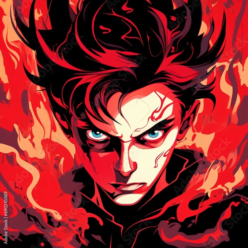 The devil boy with powerful anime style