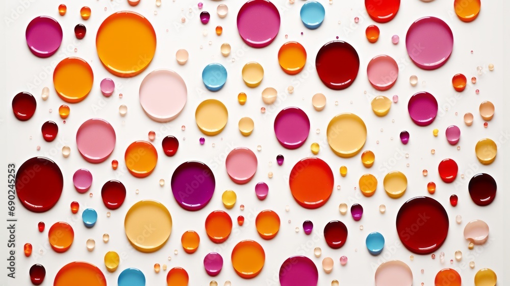 Colored drops of paint on a light background. Watercolor splash. Mixing Liquid paint. Colored drops of paint on a light background. Watercolor splash. Mixing Liquid paint.