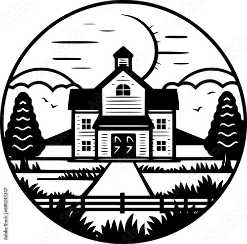 Farmhouse - High Quality Vector Logo - Vector illustration ideal for T-shirt graphic