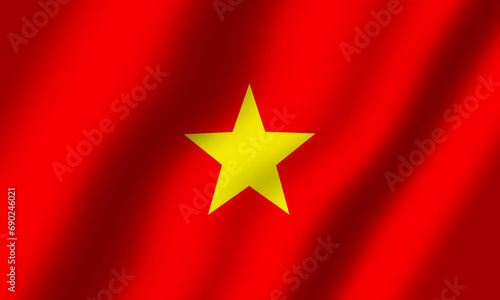 Powiewająca Flaga Wietnamu