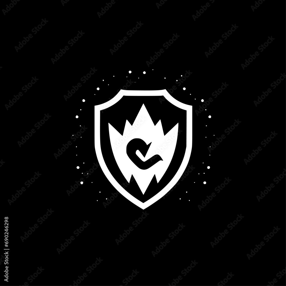 Shield - Black and White Isolated Icon - Vector illustration Shield - Black and White Isolated Icon - Vector illustration