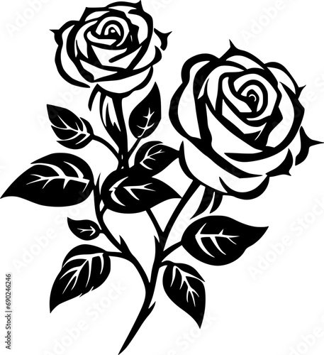 Roses - Minimalist and Flat Logo - Vector illustration