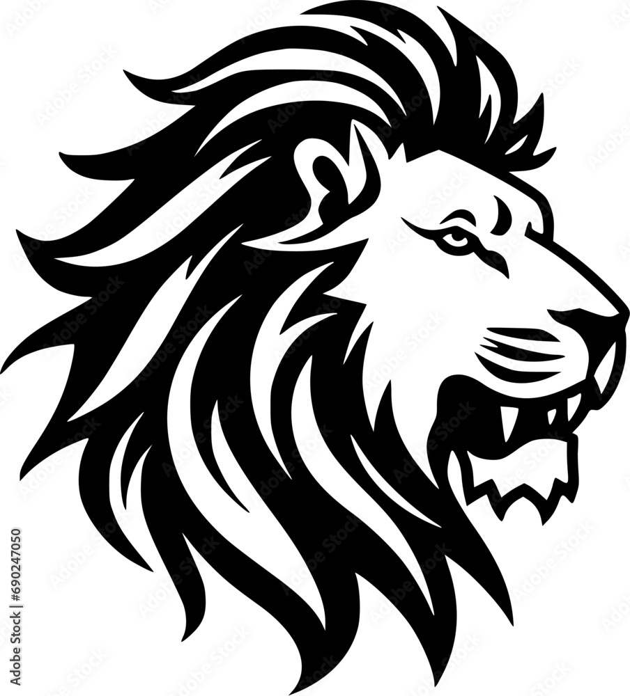 Lion - Black and White Isolated Icon - Vector illustration Lion - Black and White Isolated Icon - Vector illustration