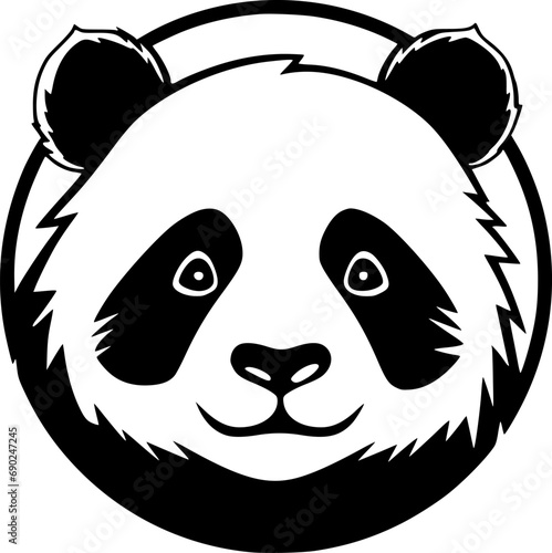 Panda | Black and White Vector illustration