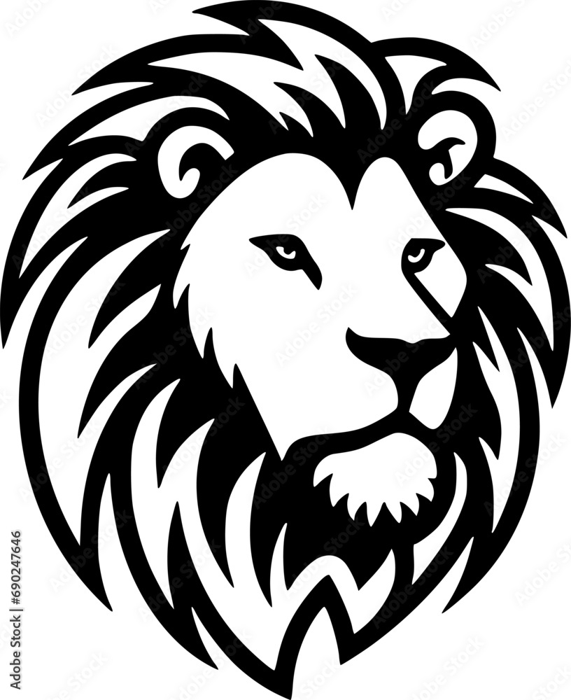 Lion - Black and White Isolated Icon - Vector illustration Lion - Black and White Isolated Icon - Vector illustration