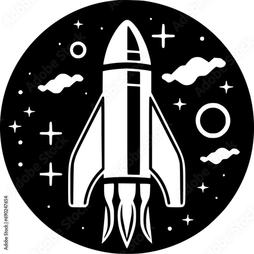 Rocket | Minimalist and Simple Silhouette - Vector illustration