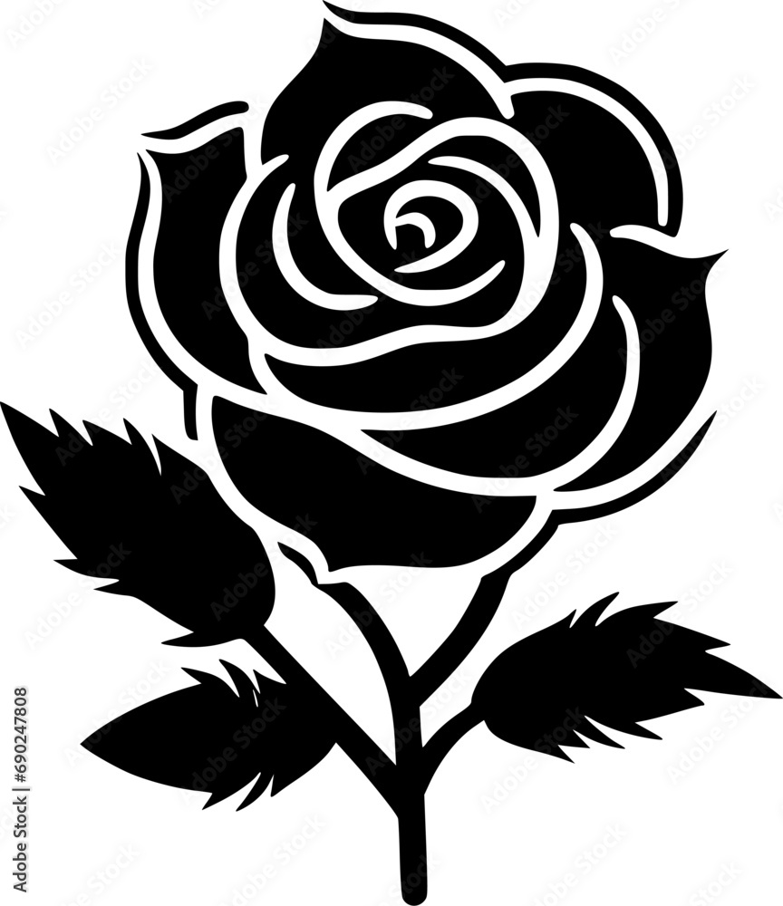 Roses - Minimalist and Flat Logo - Vector illustration Roses - Minimalist and Flat Logo - Vector illustration