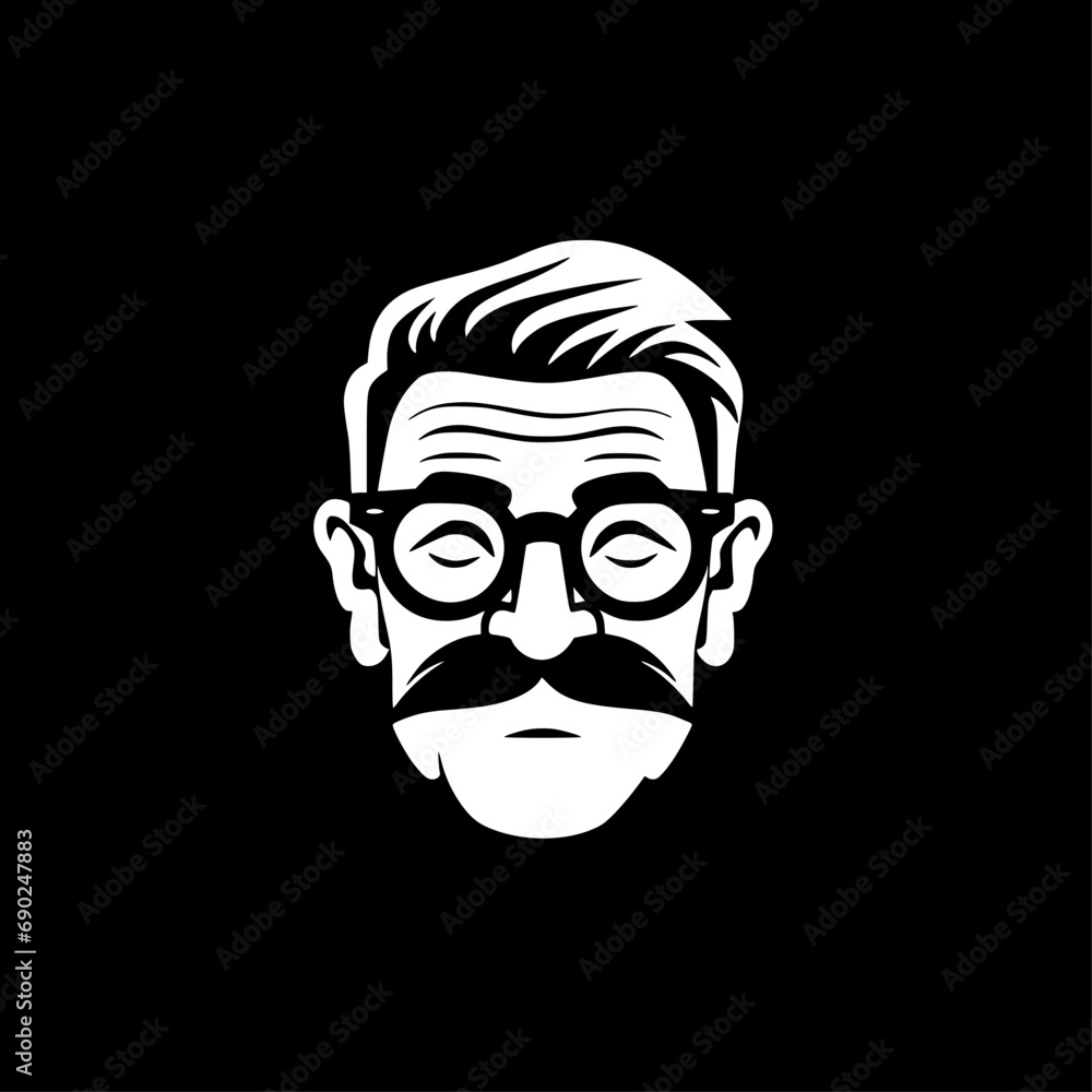 Papa | Black and White Vector illustration Papa | Black and White Vector illustration
