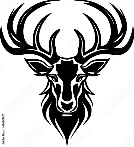 Reindeer Antlers - Black and White Isolated Icon - Vector illustration