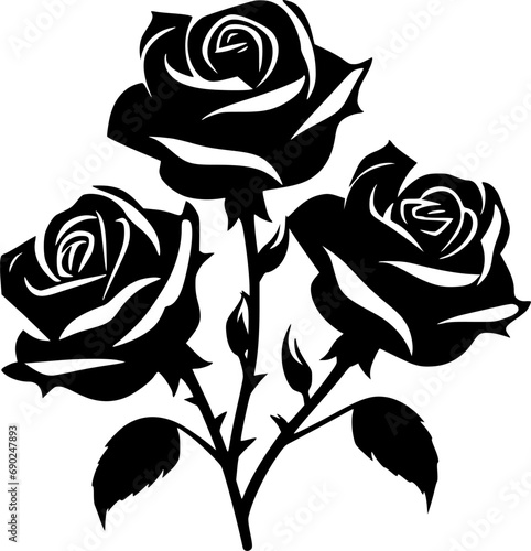 Roses - Minimalist and Flat Logo - Vector illustration