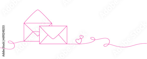 Vector valentine love envelope illustration