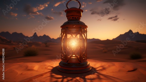 lamp at sunset