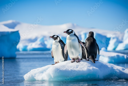 two penguins on ice