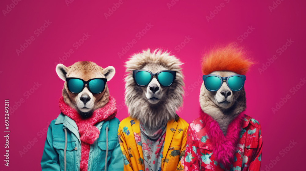 Rave Ready Paws: Animals in Rave Fashion for Electrifying Advertisements