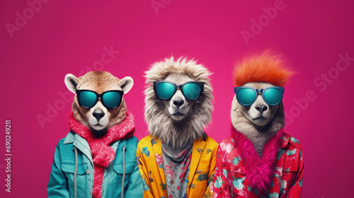 Rave Ready Paws: Animals in Rave Fashion for Electrifying Advertisements © The_AI_Revolution